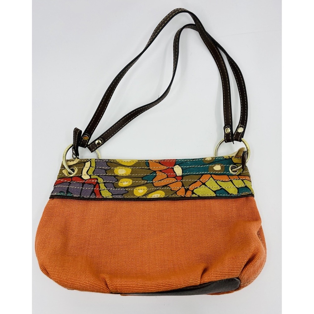 Relic Canvas Boho Orange Floral Shoulder Bag Purse